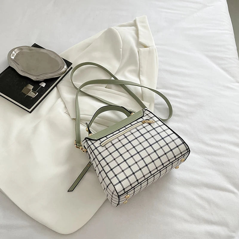 Plaid Flap Crossbody Bag