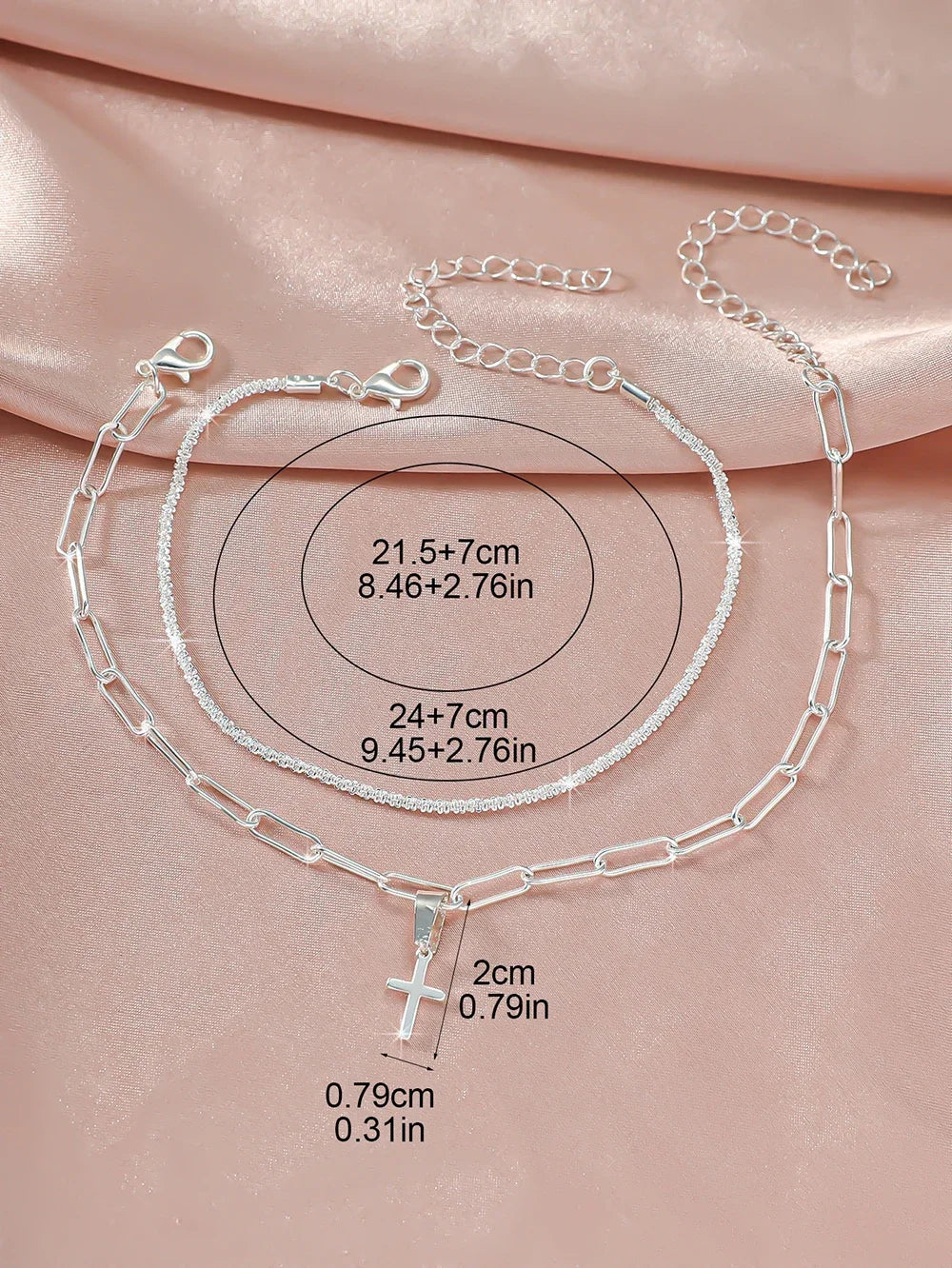 1/2PCS Simple Silver Anklet, Elegant Beach Jewelry