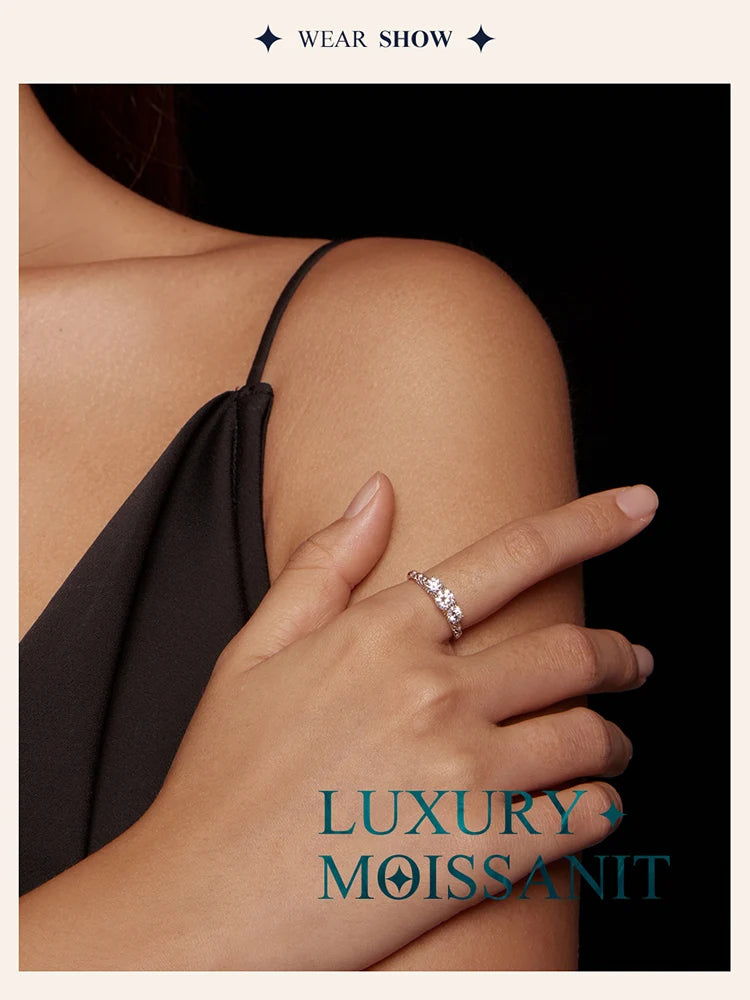 White Gold Plated Moissanite Ring