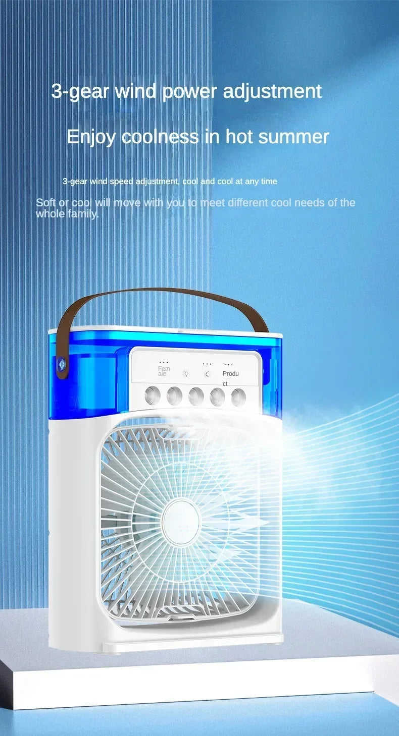 Mini Portable Air Cooler & Humidifier Fan – 3 Speeds