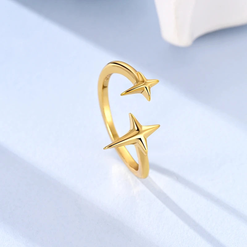 925 Silver Infinite Love Star Moon Ring – Zircon Gift"