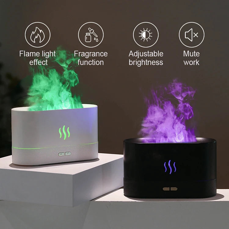 Kinscoter Aroma Diffuser – Ultrasonic Cool Mist & Flame LED Lamp