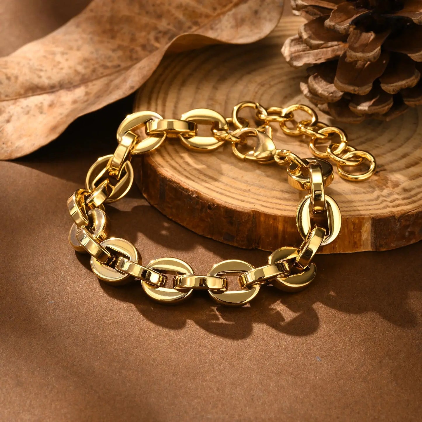 “Stainless Steel Geometric Twist Bracelet – Handmade