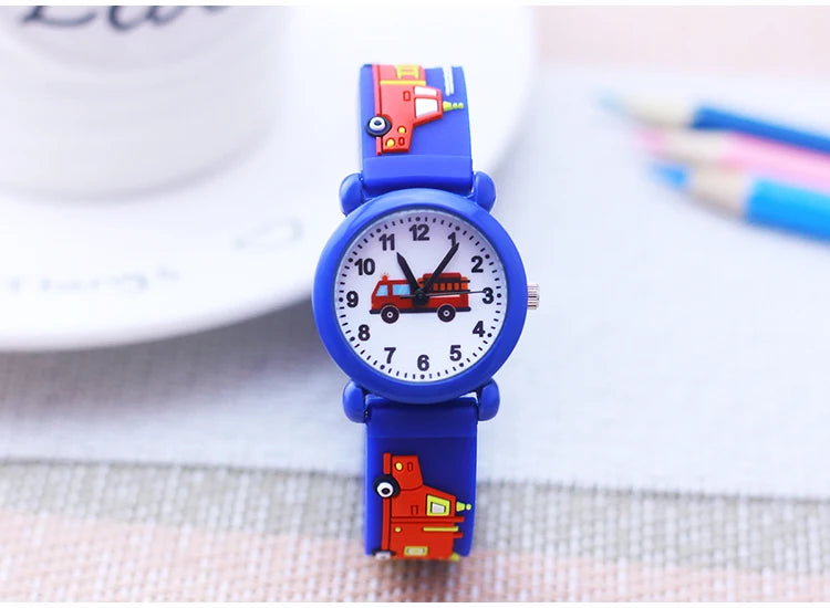 Cartoon Fire Truck Kids Quartz Watch