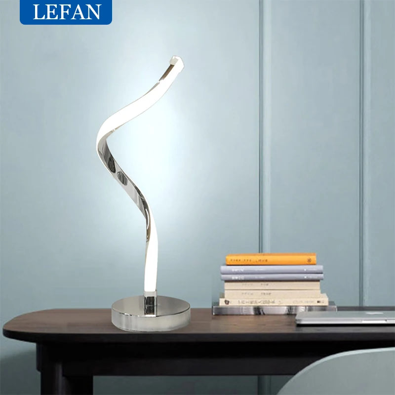 "Modern LED Spiral Table Lamp