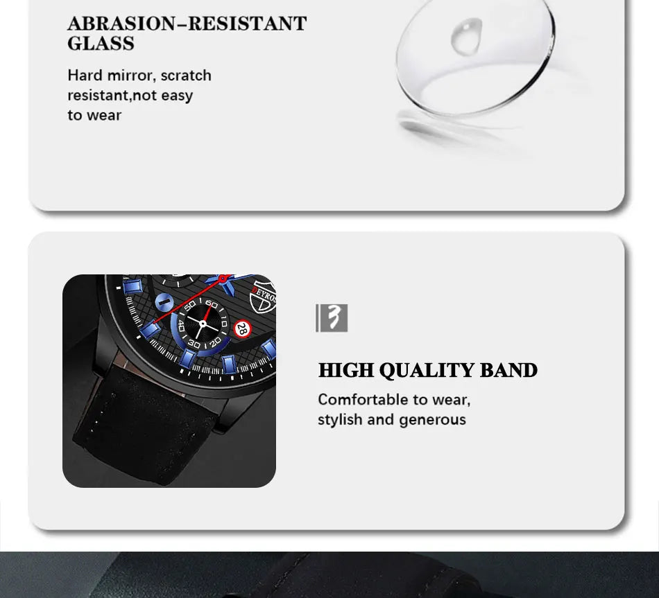 Men's Fashion Watch & Jewelry Set