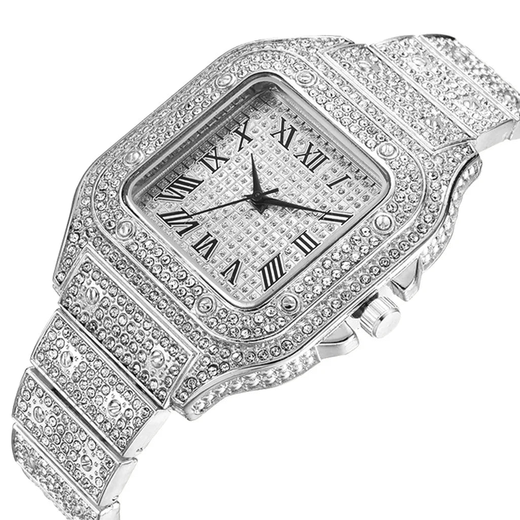 Luxury Gold Diamond Unisex Watch