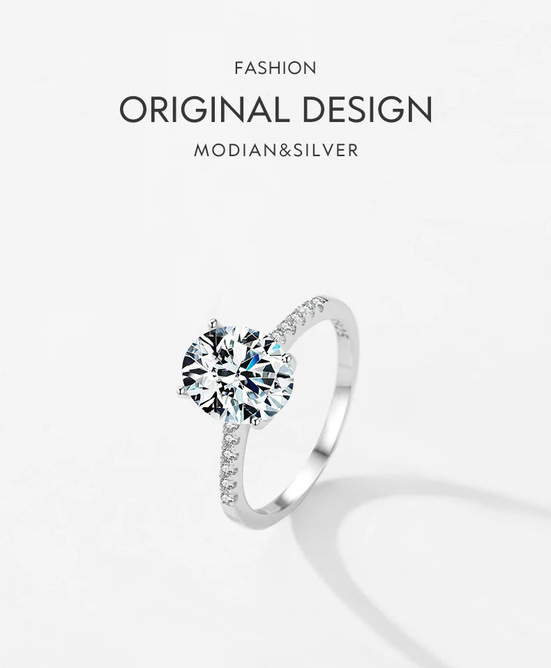 MODIAN 925 Silver Oval Zircon Ring