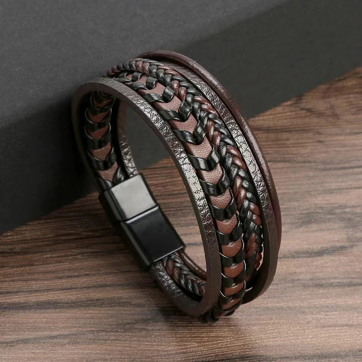 "Men’s Vintage Leather Rope Bracelet