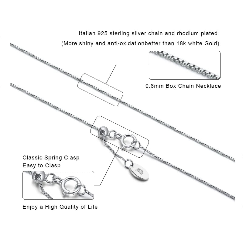 925 Silver 0.6mm Box Chain Necklace