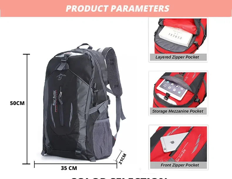 Men’s Waterproof Nylon Travel & Laptop Backpack