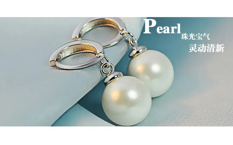 Classic 925 Sterling Silver Pearl Earrings