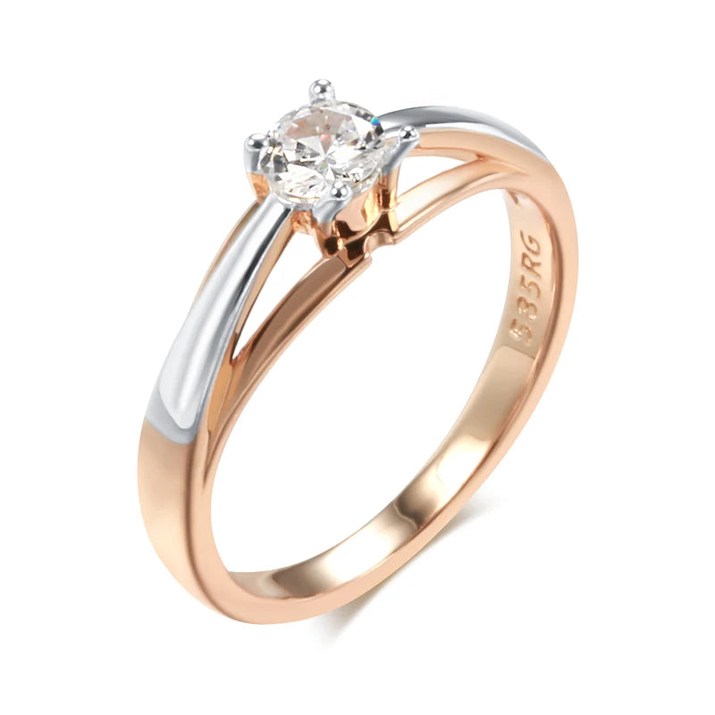 “Kinel Rose Gold Slim Zircon Wedding Ring”