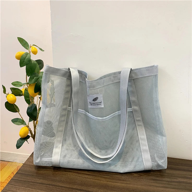 Transparent Mesh Shoulder Bag