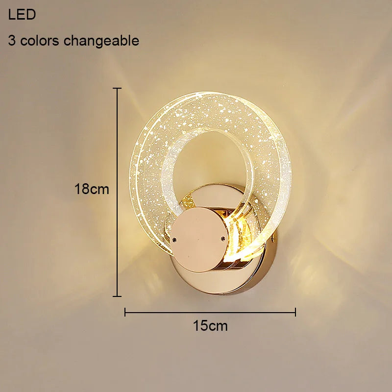 Luxury Crystal Circle Wall Lamp