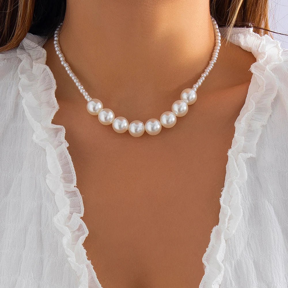 Elegant Pearl Multi-layer Gold Choker Necklace