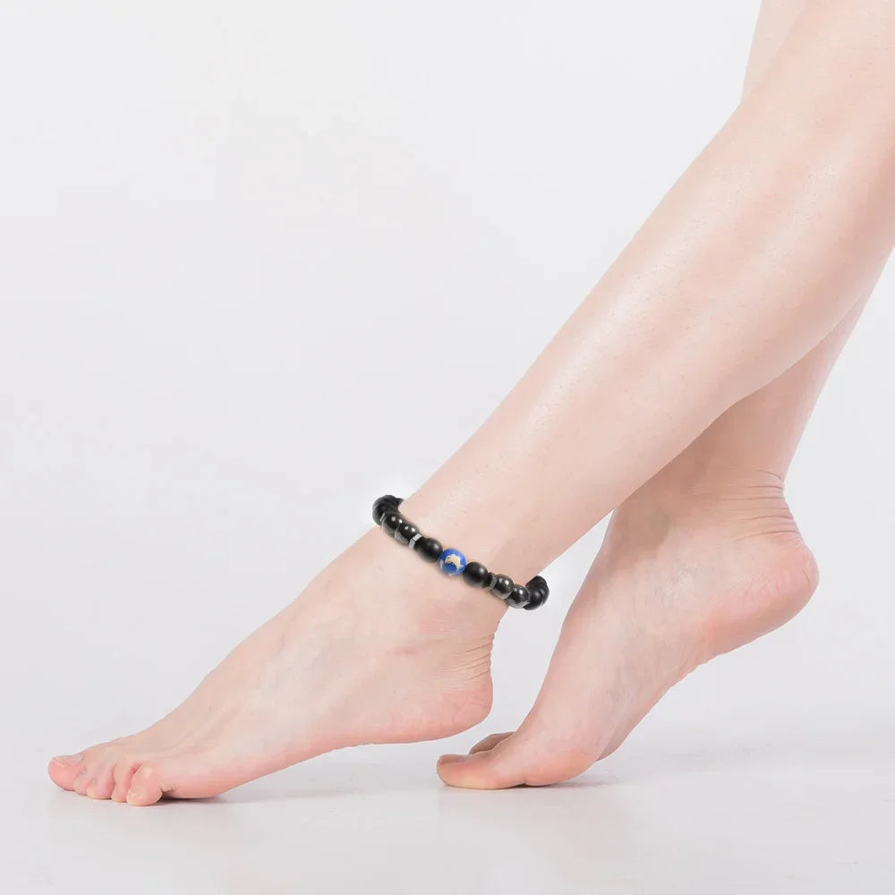 Adjustable Black Obsidian Magnetic Therapy Ankle
