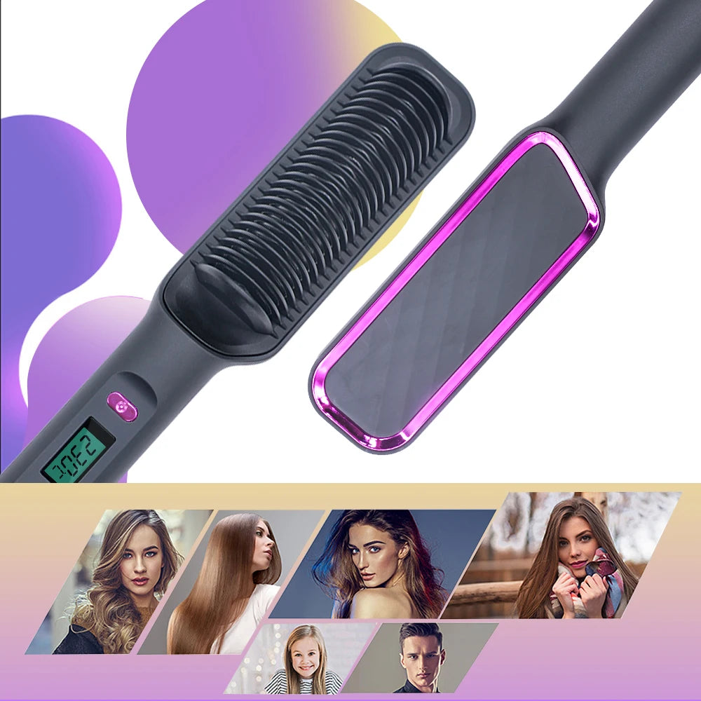 Electric Hot Comb – Anti-Scald Hair Straightening Brush