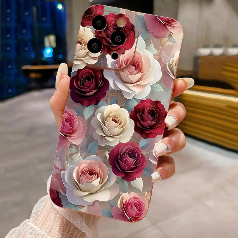 Luxury Rose Floral Shockproof Cover – Samsung