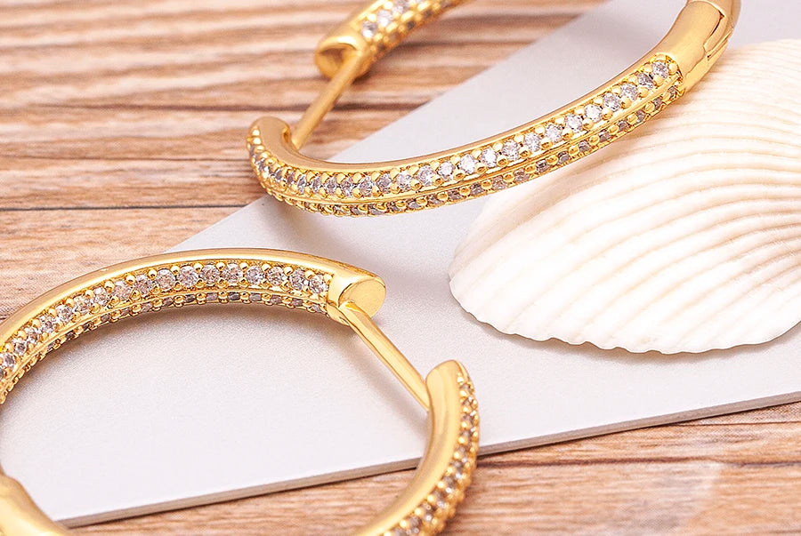 Zircon Crystal Hoop Earrings – Women’s Jewelry