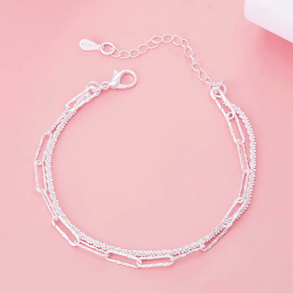 “925 Silver Luxury Charm Chain Bracelet 20CM”
