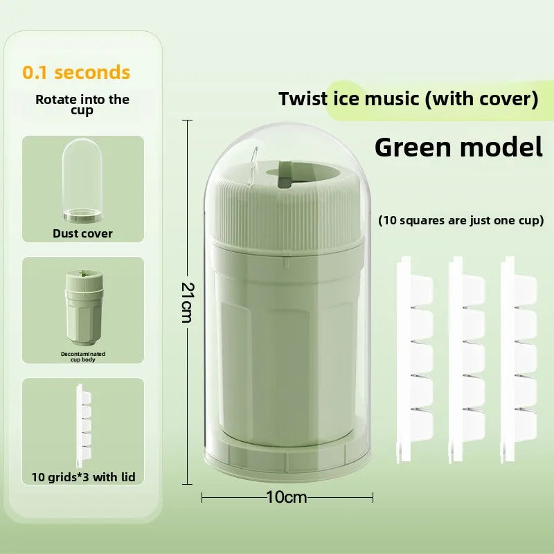 in-1 Rotating Silicone Ice Cube & Popsicle Mold with Lid