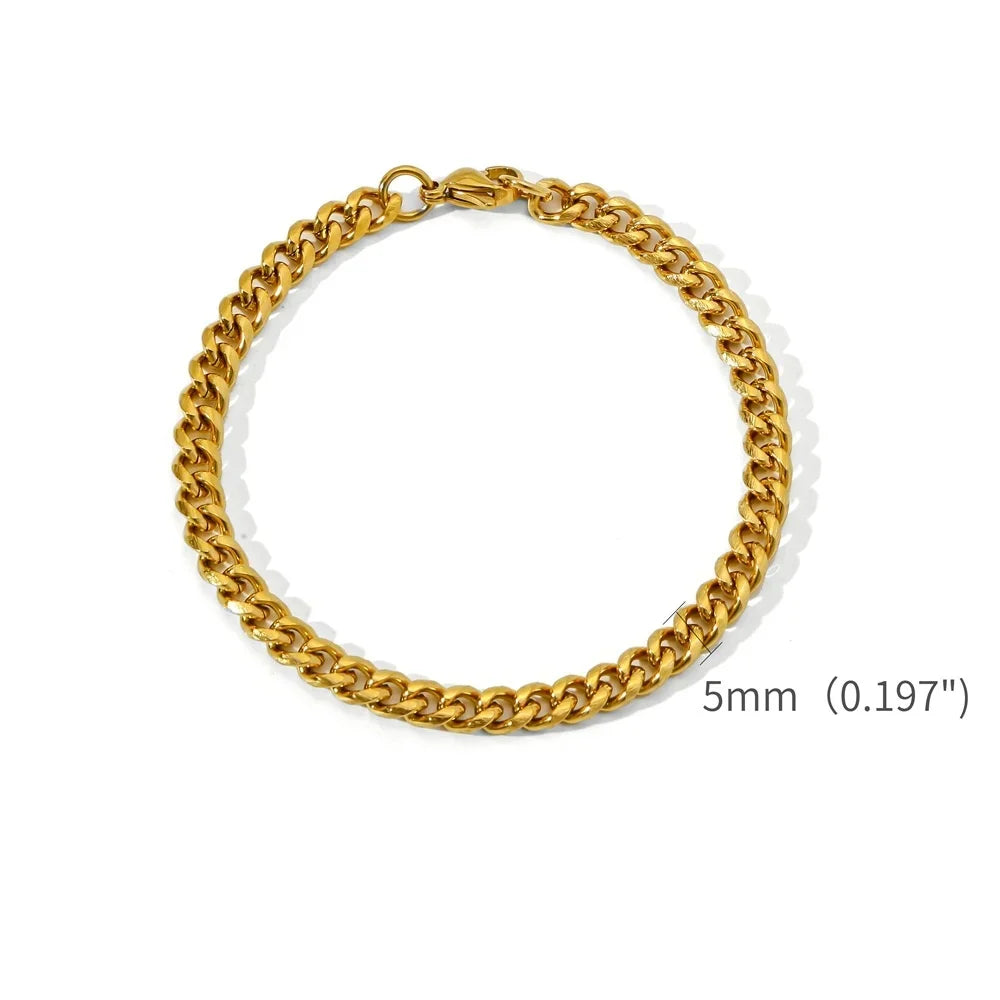 Gold Cuban Chain Bracelet Men