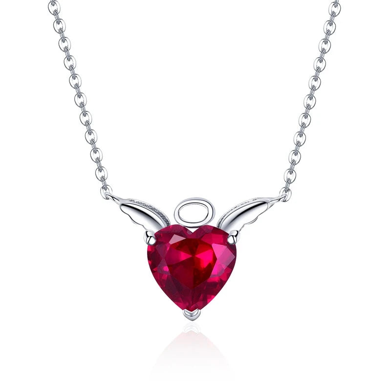 Bamoer 925 Silver Red Zircon Devil Necklace