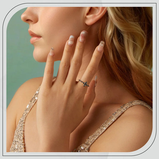 BAMOER 925 Silver Vintage Statement Ring