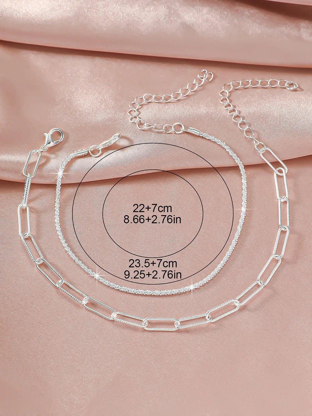 1/2PCS Simple Silver Anklet, Elegant Beach Jewelry