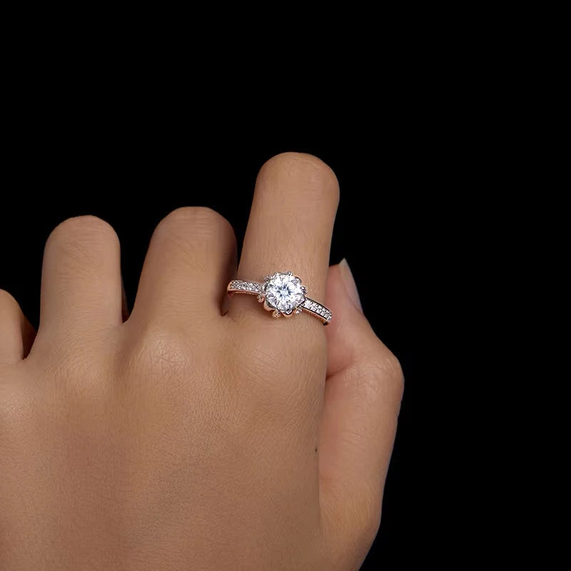 Sterling Silver Ring with White Diamonds”