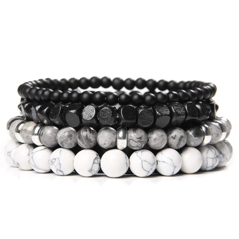 “Men’s Multilayer Wooden Bead Bracelet