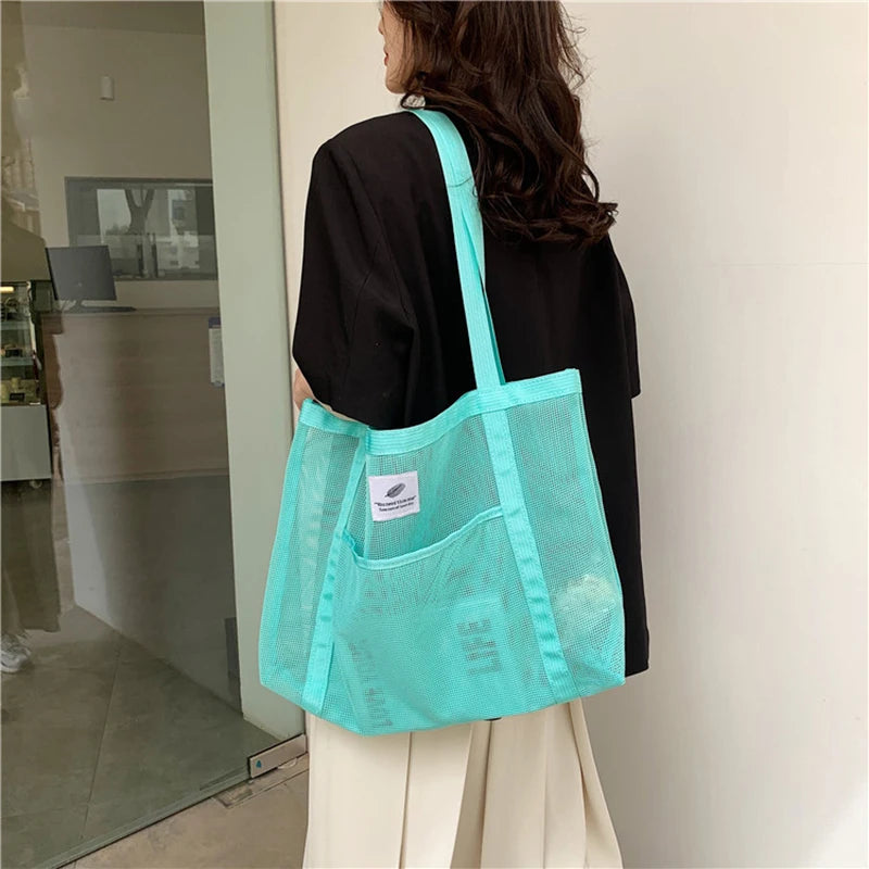 Transparent Mesh Shoulder Bag