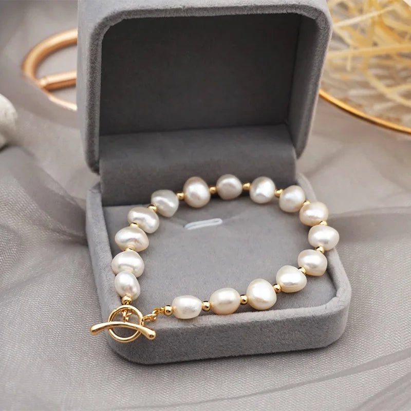 "Luxury Baroque Pearl Bracelet"
