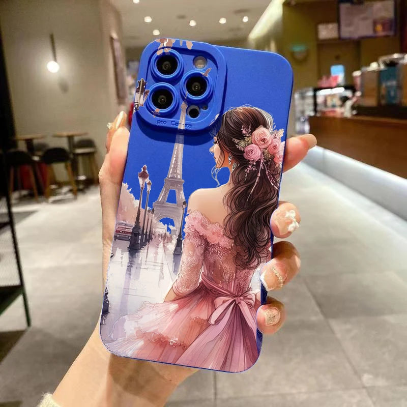 Flower Girl Pattern Soft Matte Cover – iPhone