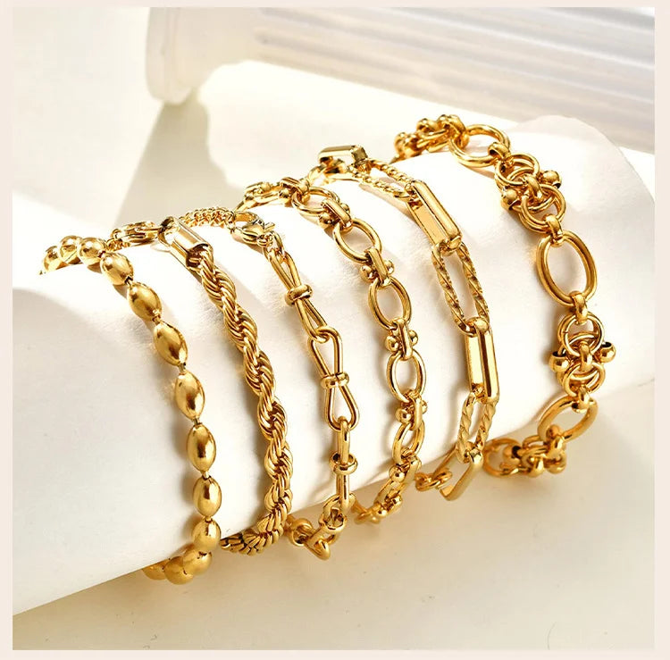 Gold-Plated Chunky Link Bracelet – Waterproof