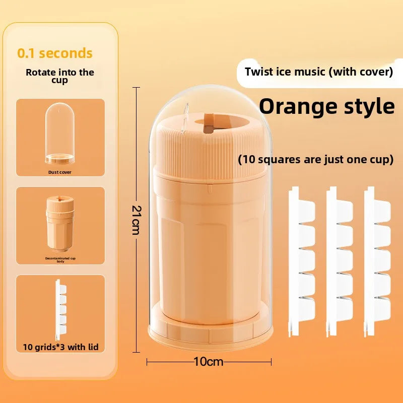 in-1 Rotating Silicone Ice Cube & Popsicle Mold with Lid