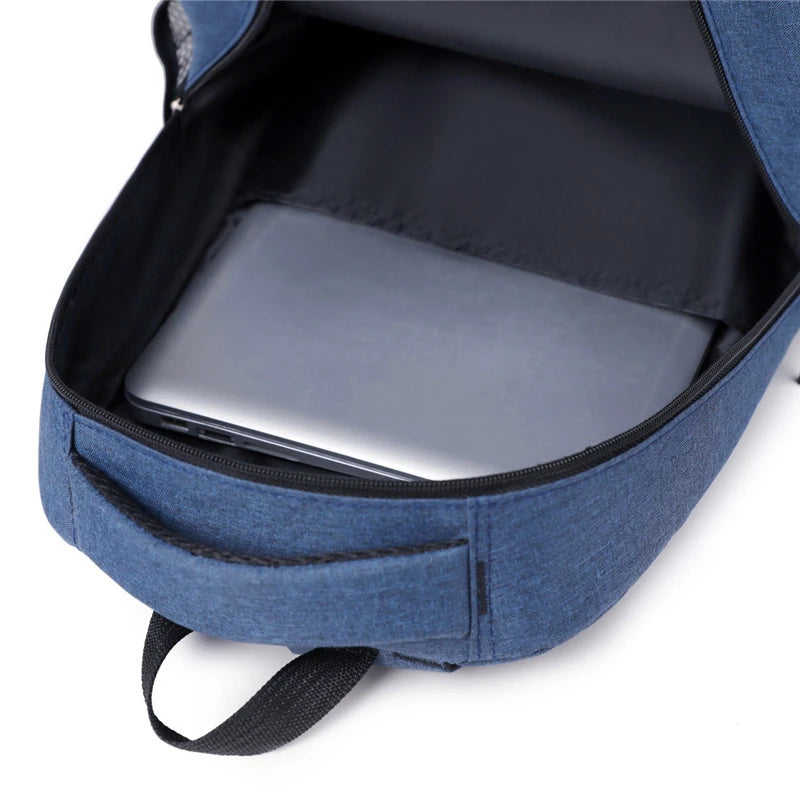 Trendy School & Computer Backpack – Black, Grey, Blue, Red