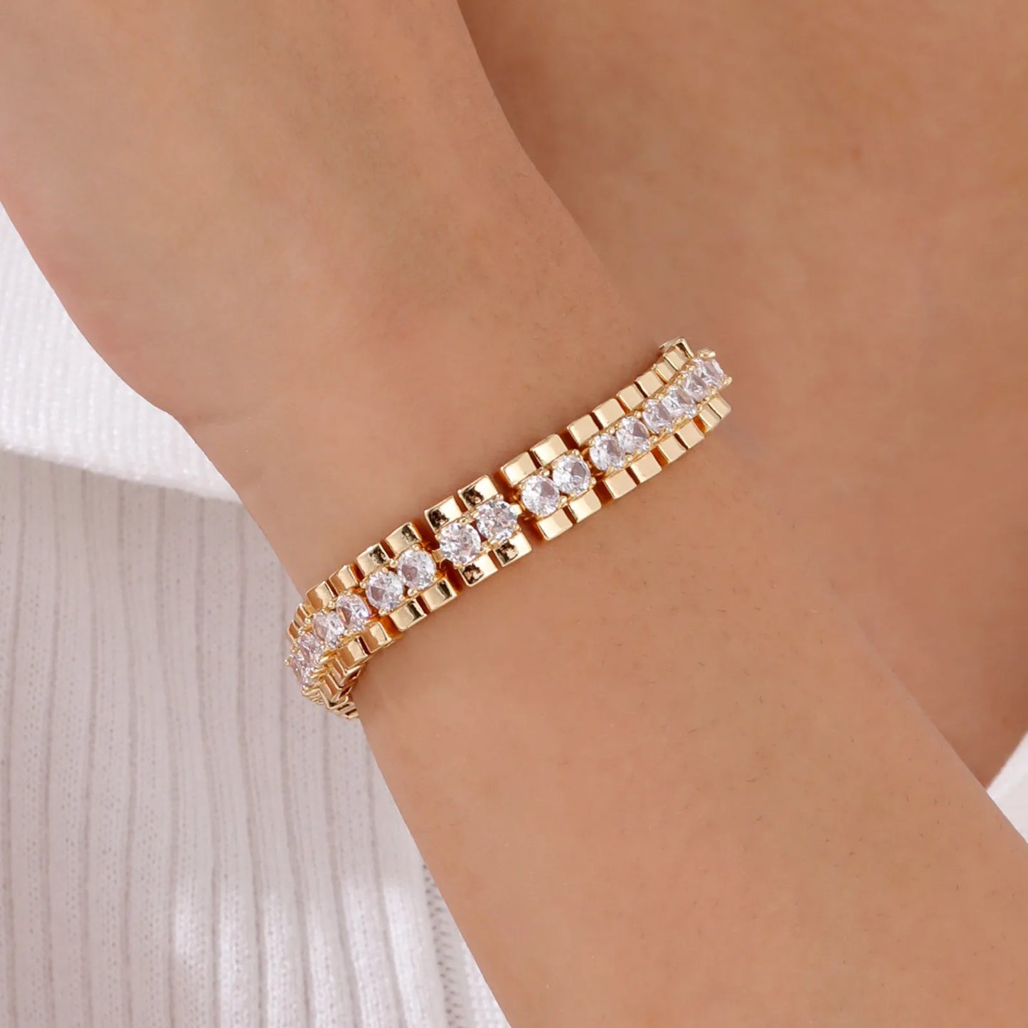 “Gold-Plated Adjustable Bracelet – Stackable Gift”