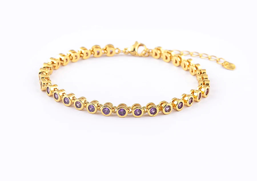 Nidin 6 Colors Shiny Crystal Bracelet For Women Rhinestone Zircon Charm Wrist Adjustable Bangles Girls Exquisite Jewelry Gift