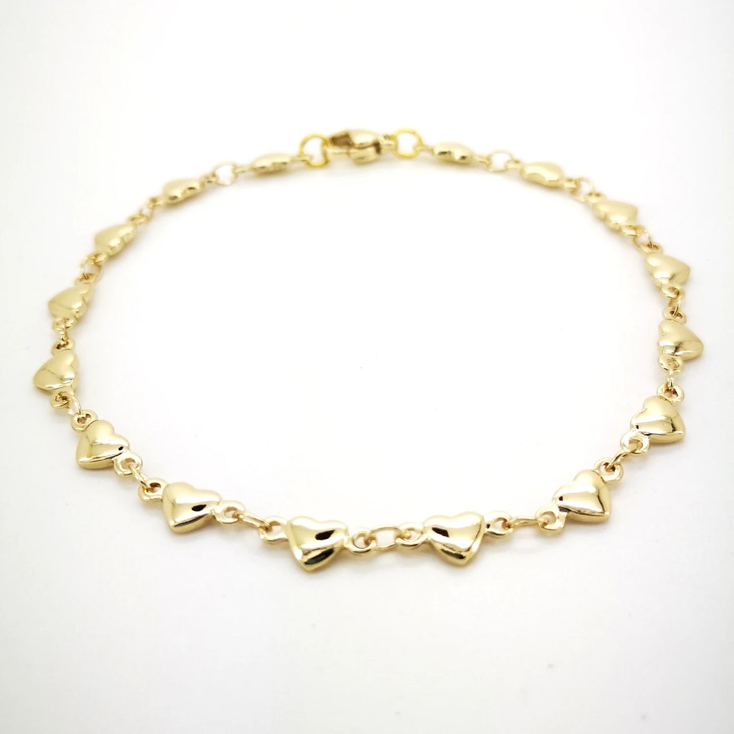 Gold Stainless Steel Heart Anklet, Barefoot Sandal