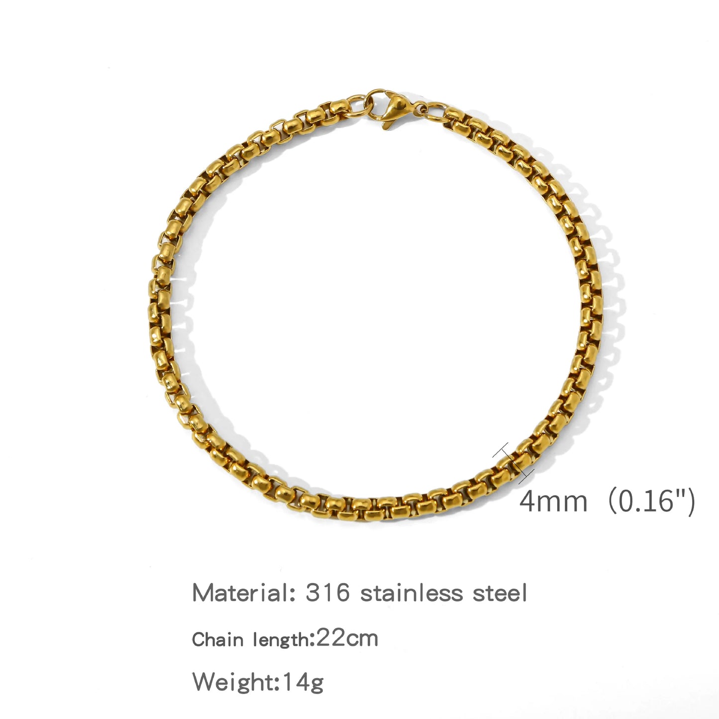 Square Ball Chain Bracelet Men