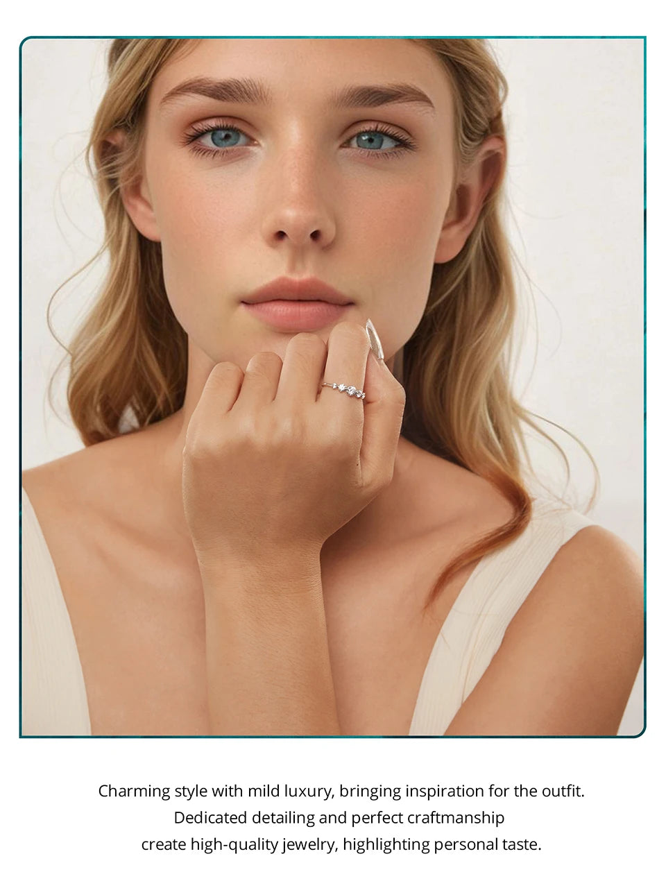 Women’s White Gold Plated Silver Ring