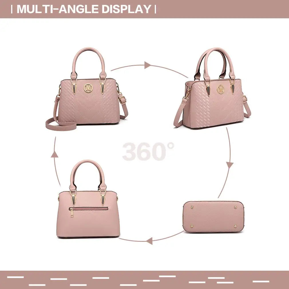 Miss Lulu Women's PU Leather Handbag Set
