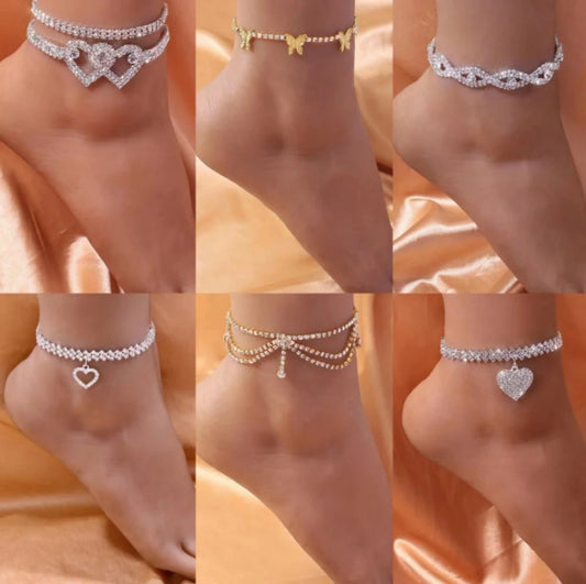 Luxury Rhinestone Chain Anklet for Women