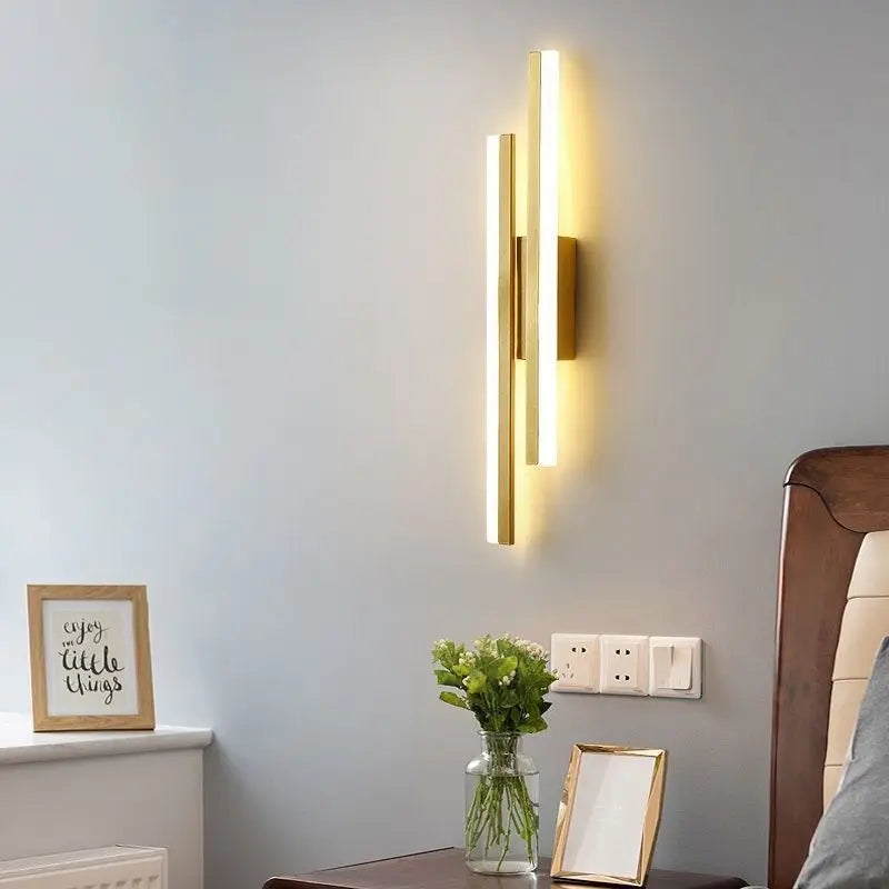LED Bedroom Wall Lamp with Copper Line Pipe