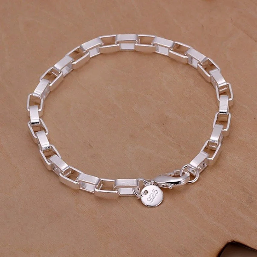 “925 Sterling Silver Solid Chain Bracelet”
