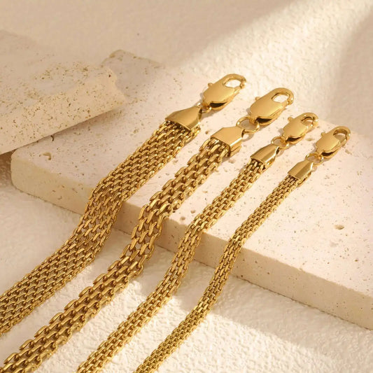 Gold-Plated Mesh Link Bracelet – Stainless