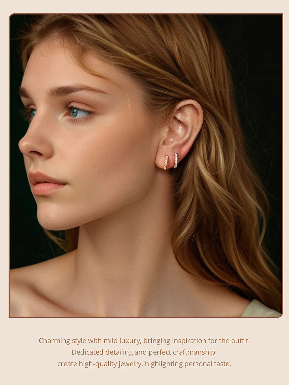 “925 Silver Gold Moissanite Hoop Earrings