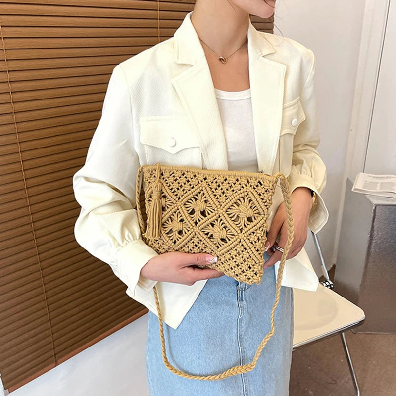 Straw Woven Crossbody Bag